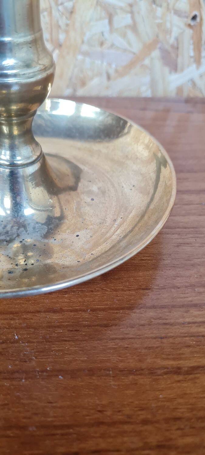 Pair of gilded brass candle holders