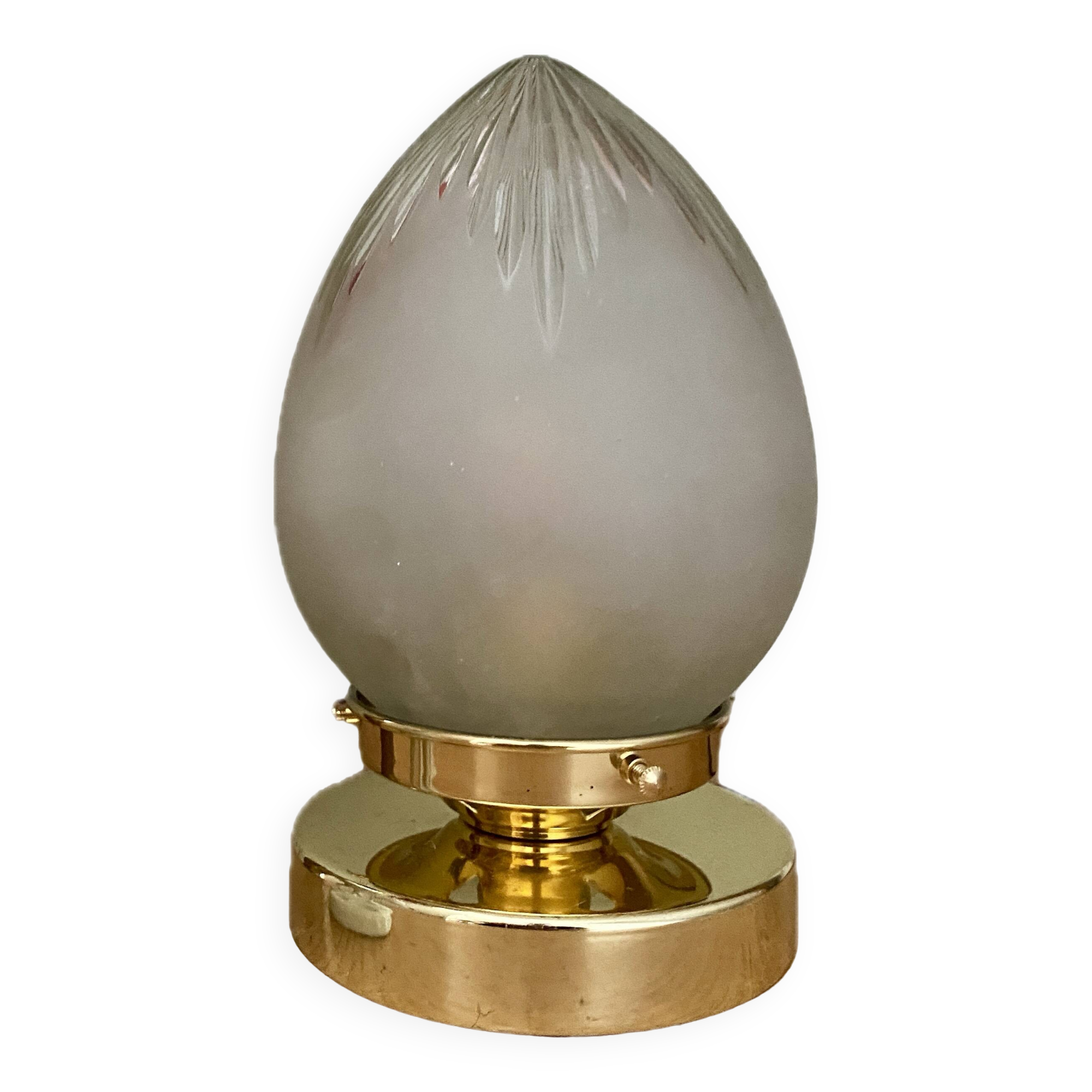 Vintage art deco globe table lamp in frosted glass