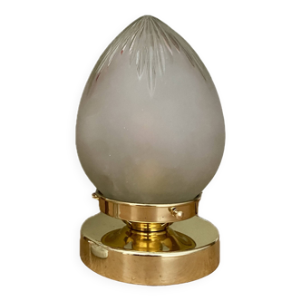Vintage art deco globe table lamp in frosted glass