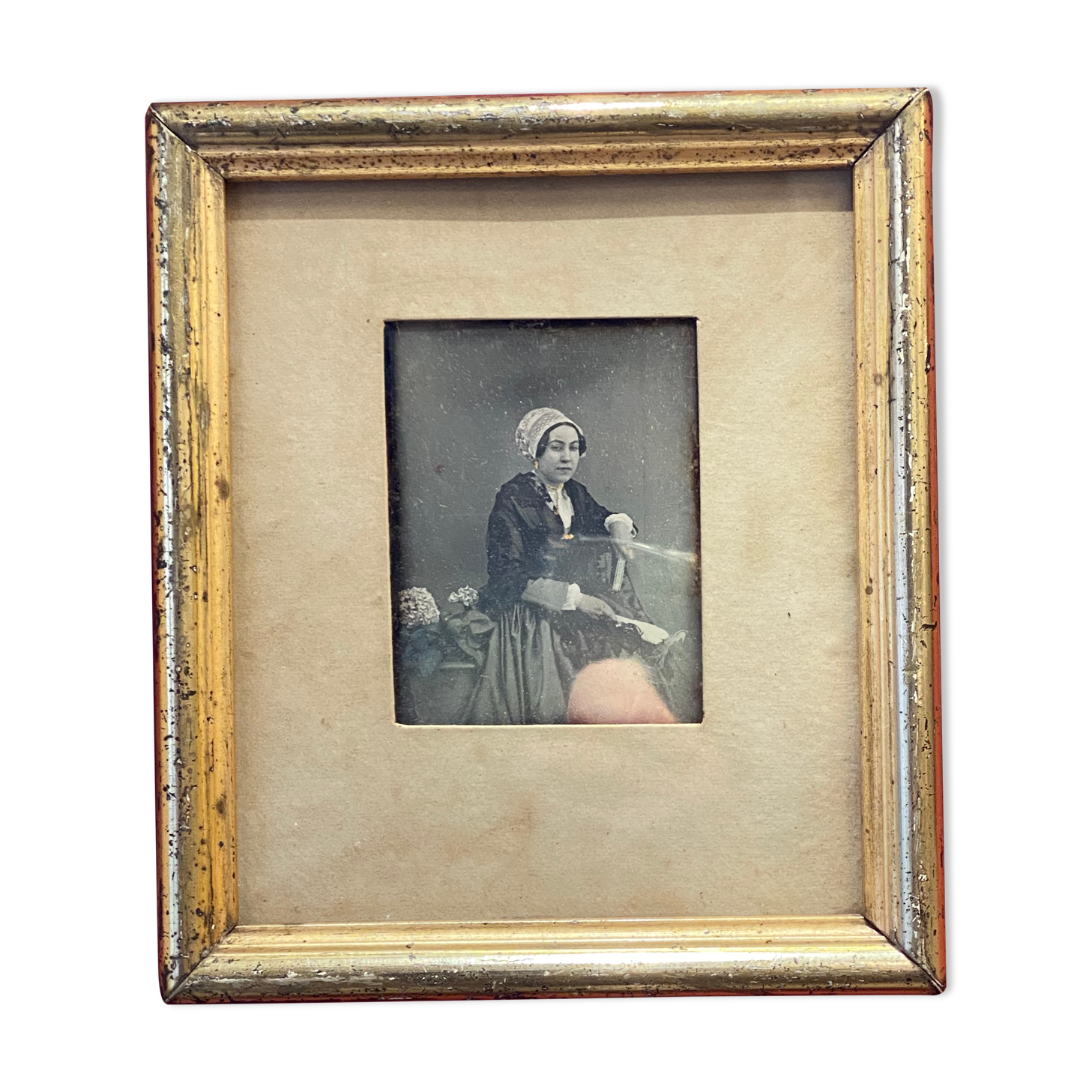 Vintage Photography - Daguerreotype sixth plate - Jewelry enhanced with gold - 1848