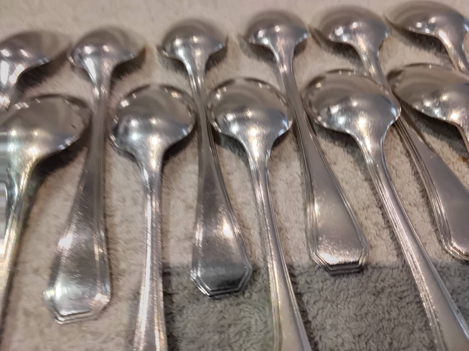 12 silver-plated metal teaspoons by Christofle America, 14.1cm