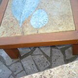 Coffee table with plate enamelled ceramic Les 2 Potiers, 1960