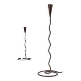 Pair of metal spiral postmodern candlesticks