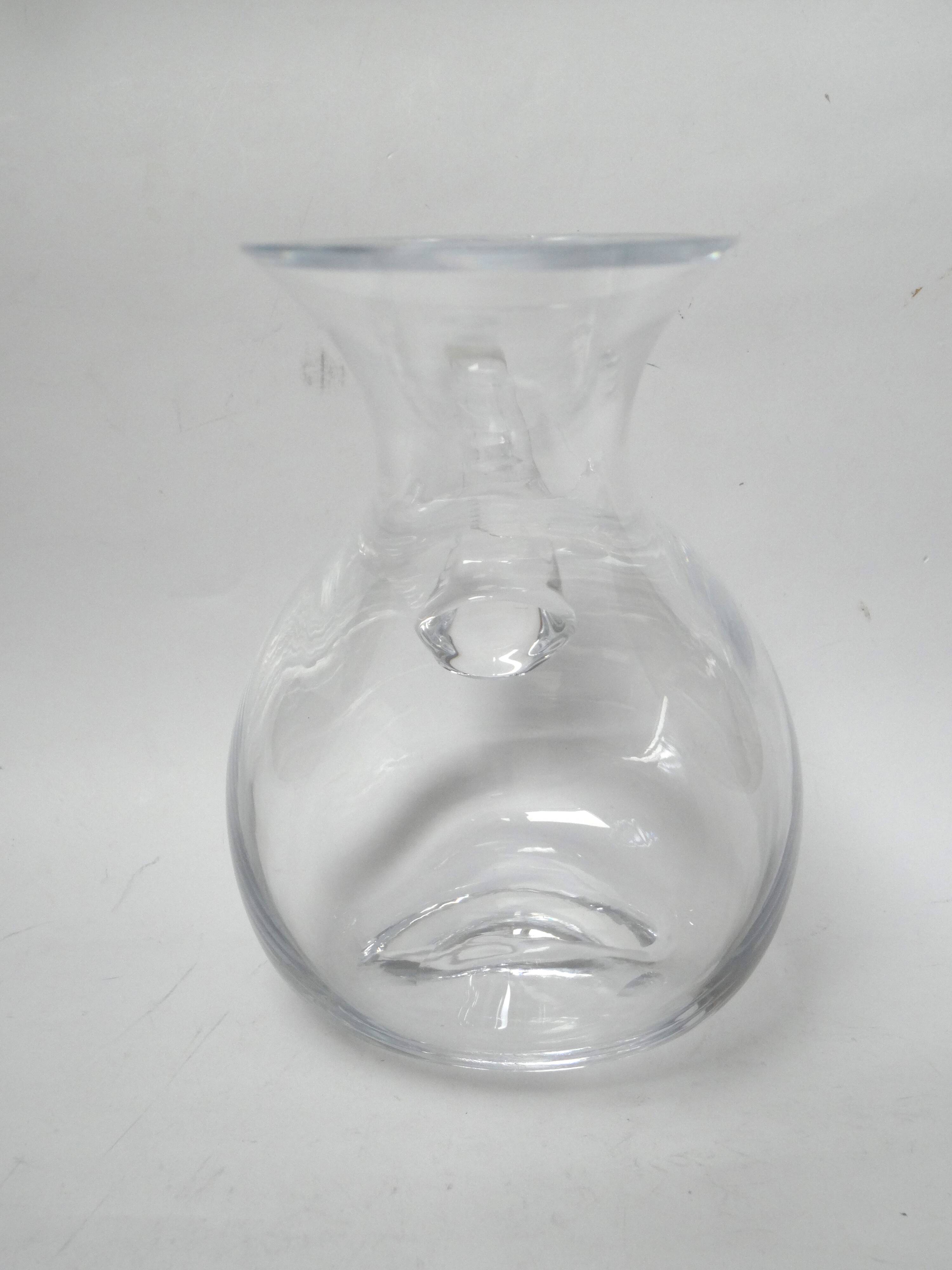 Leaning glass wine carafe