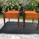 Duo of vintage Scandinavian teak bedside tables with 1 drawer.