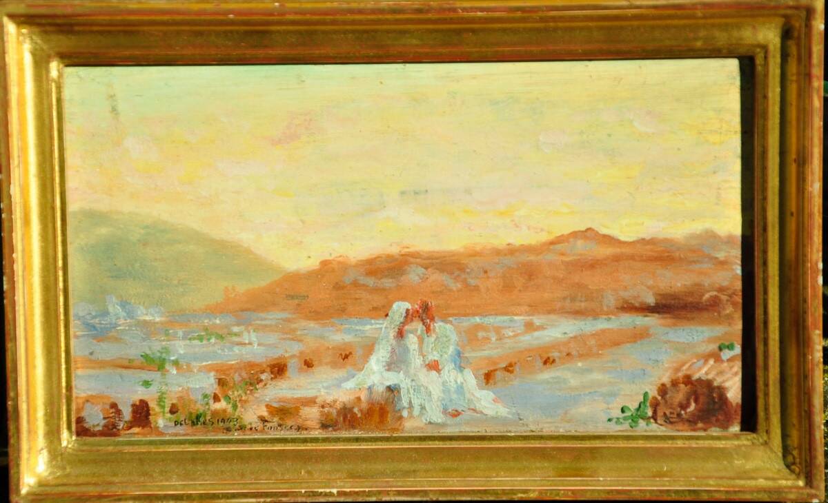 Gaston Simoës de Fonseca: 4 oils on wood (landscapes in Greece)