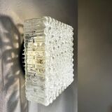 Large glass square flush mount ceiling or wall lamp