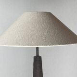 Brutalist Wabi Sabi Dutch Bouclé Shade aand Ceramic Floor Lamp, 1960s