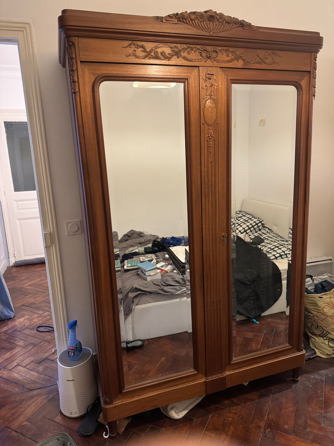 Raw wood wardrobe woodwork