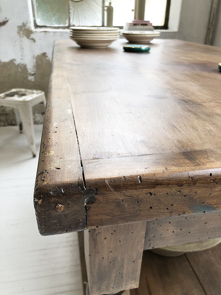 Artist studio oak draper table