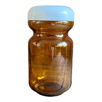 Vintage amber jar with lid