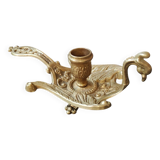 Bourgeoir à main/Rat de cave, Phénix/Paon, en laiton. Style Art Nouveau