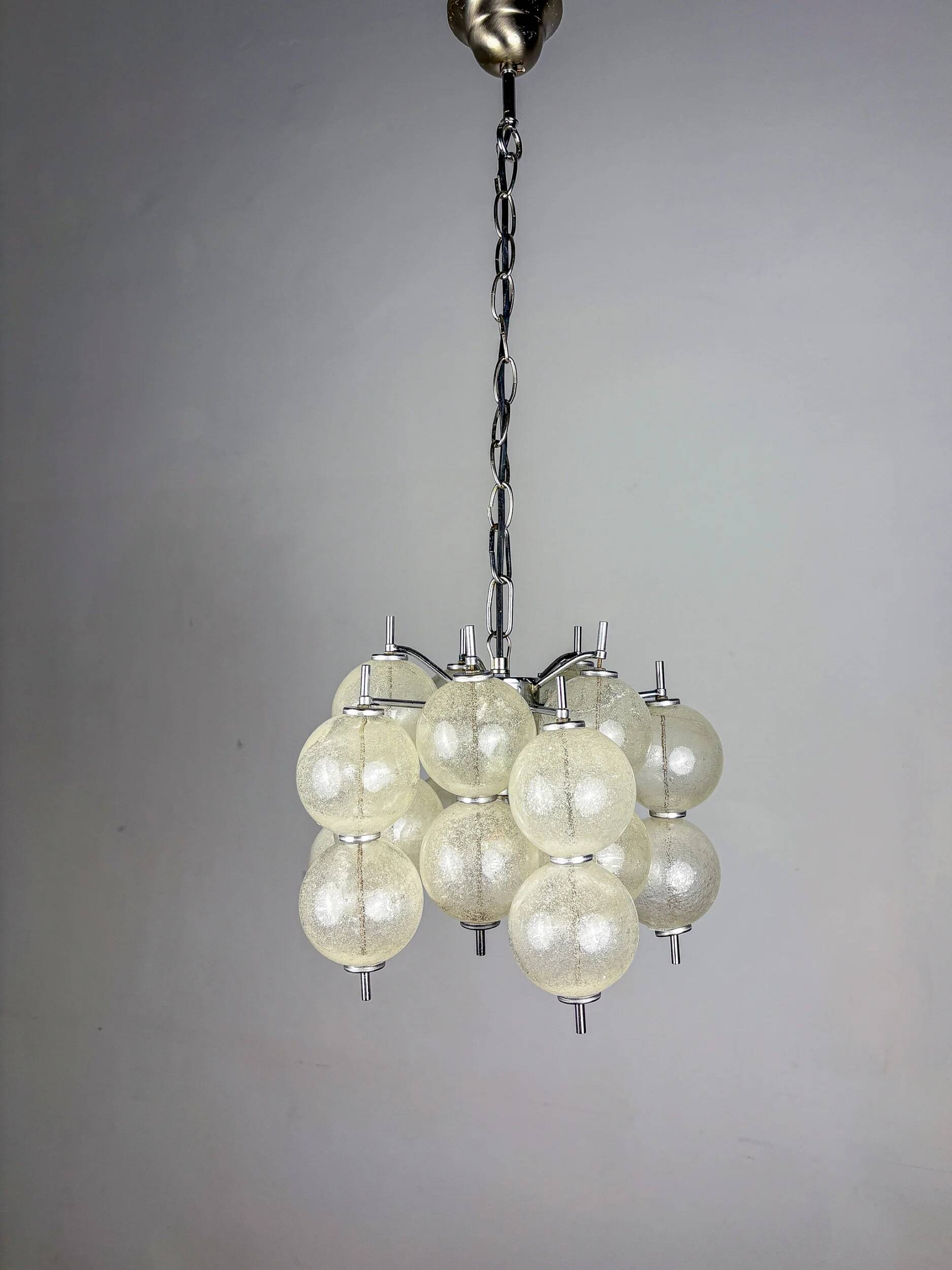 "Sterrenbeeld" Murano bubbled glass chandelier by Raak, Netherlands, 1960s