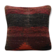 Kilim pillow cover handwoven deep red wool scatter cushion 41x41cm