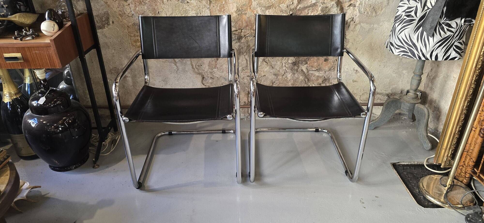 Mart stam (1899-1986) - pair of bauhaus s34 armchairs - 1970 -