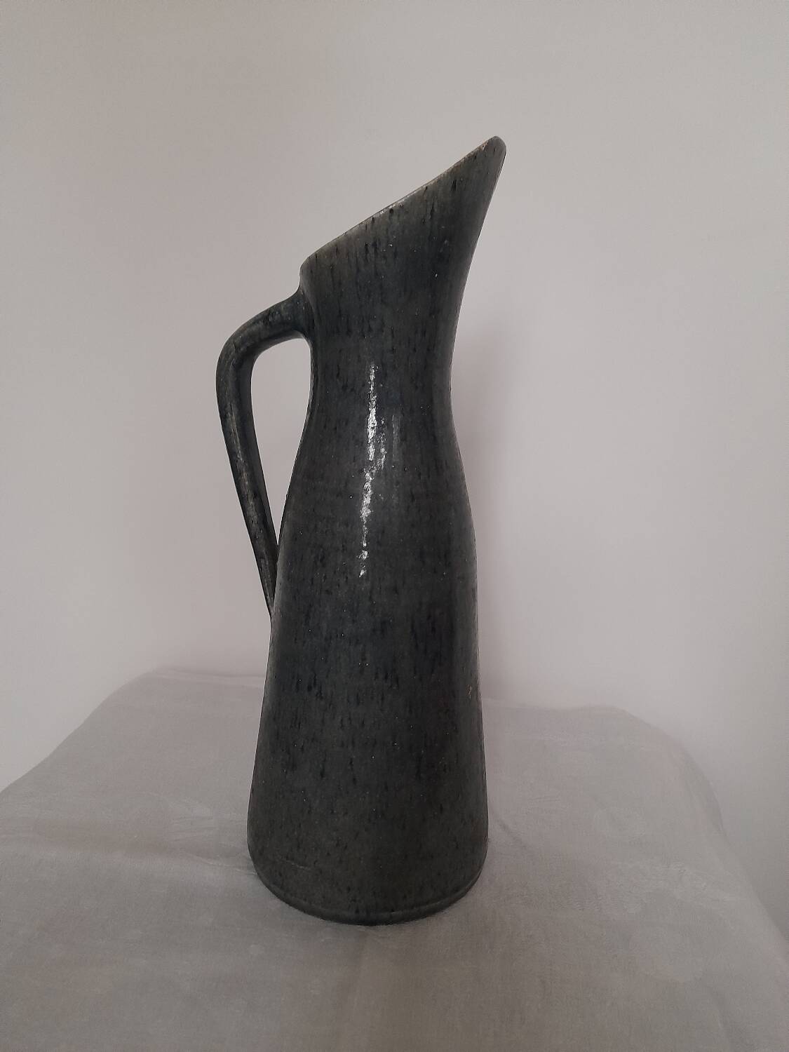 Pitcher, vase, ceramic signed Accolay