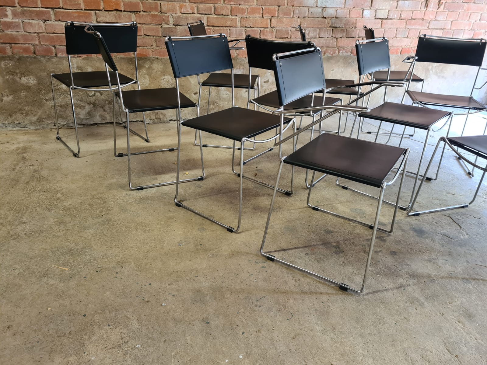 Set of 8 vintage design chairs by Giandomenico Belotti for Alias