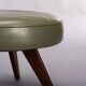 Vintage danish green leather stool, 1960s