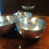 Servant 3 cups in silver metal poinçoin