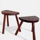 Antic Rustic Wabisabi Tripod Wooden Stools/ Accent Tables, France, Early 20th-C.
