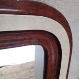 Miroir Louis Philippe H112xL76 laque bordeaux blanc crème
