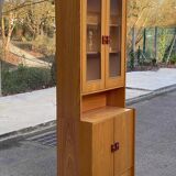 Scandinavian display cabinet, 2 sections, in oak, 1970.