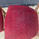 2 chaises velours rouge