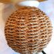 2 Small Vintage Braided Rope Lamps Height 32 cm
