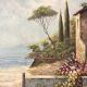 Oil painting on canvas landscape signed Rossini