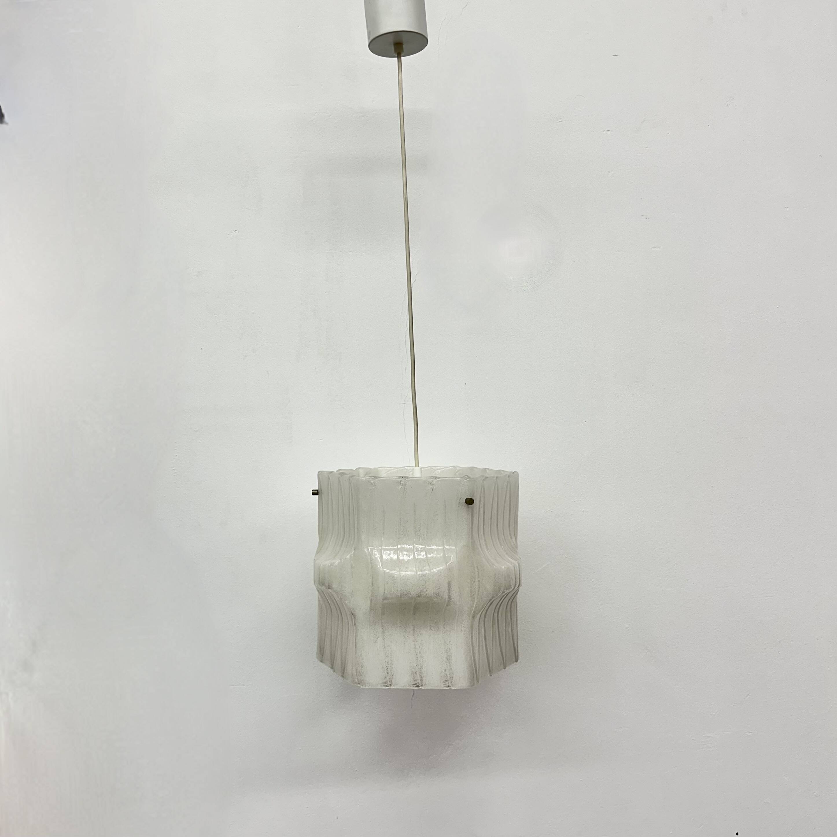 Mid-Century ice lucite pendant lamp , 1970s