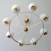 Suspension XXL Vintage Italy, 50s, Brass and Glass