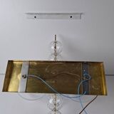 Applique murale tchèque en laiton et verre du milieu du siècle, par Kamenický Šenov, années 1970