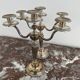 Candlesticks, silver-plated metal, Maison Christofle, pair of candelabras, 3 lights