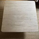 New square travertine table