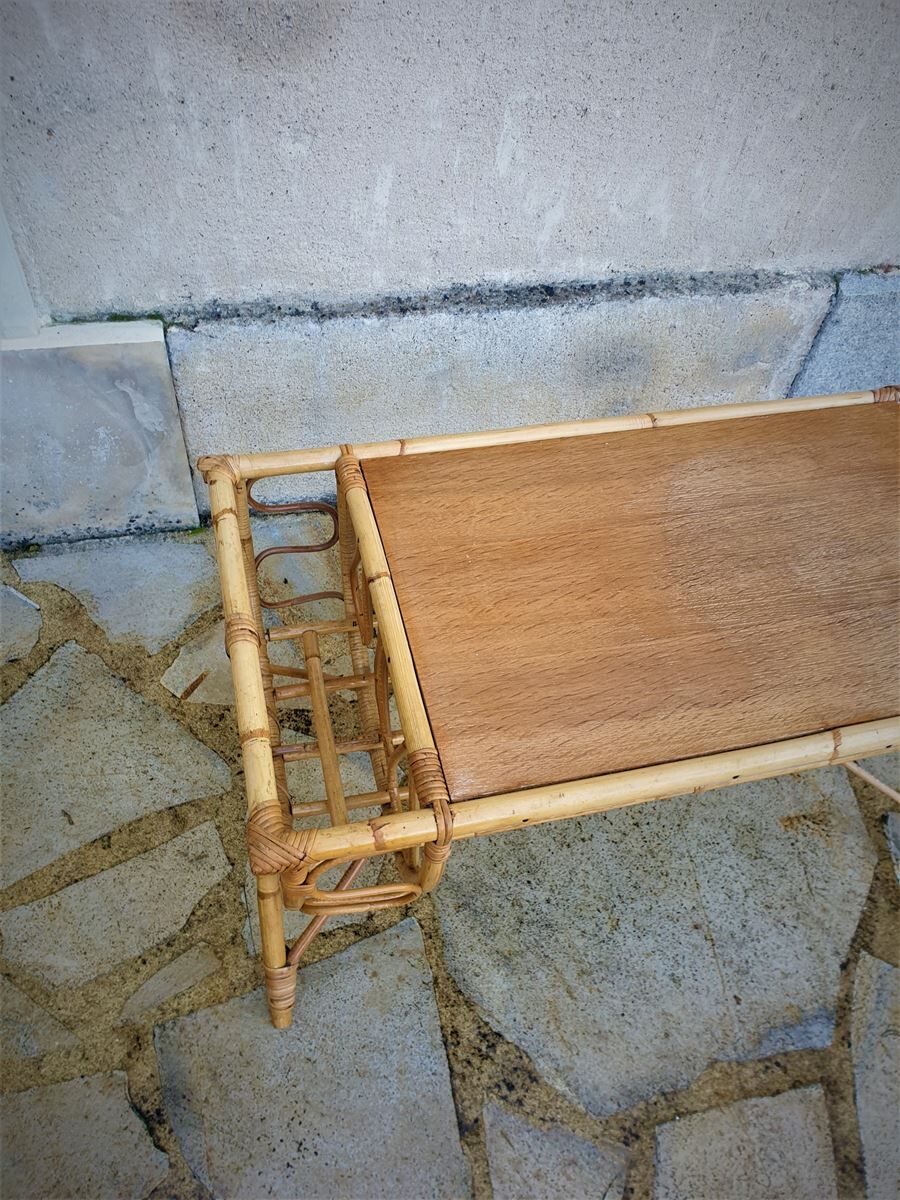 Vintage rattan coffee table
