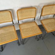 Ensemble de 4 chaises de salle à manger vintage Cesca S32 par Marcel Breuer, années 1990.