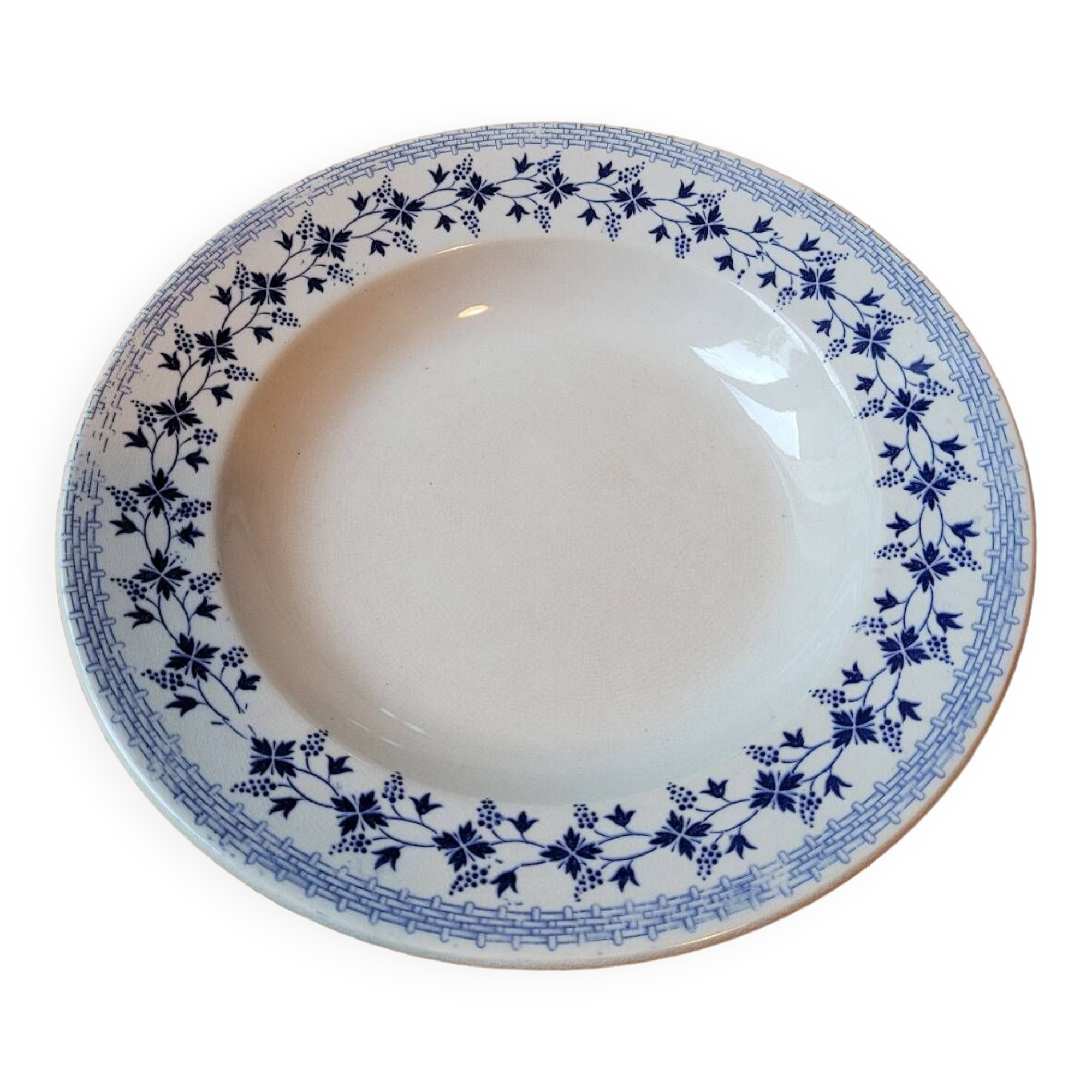 Large Bluets soup plate from Moulin des Loups and Hamage