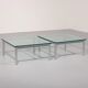 Cassina LC-10 coffee table by Le Corbusier – rare light blue glass edition