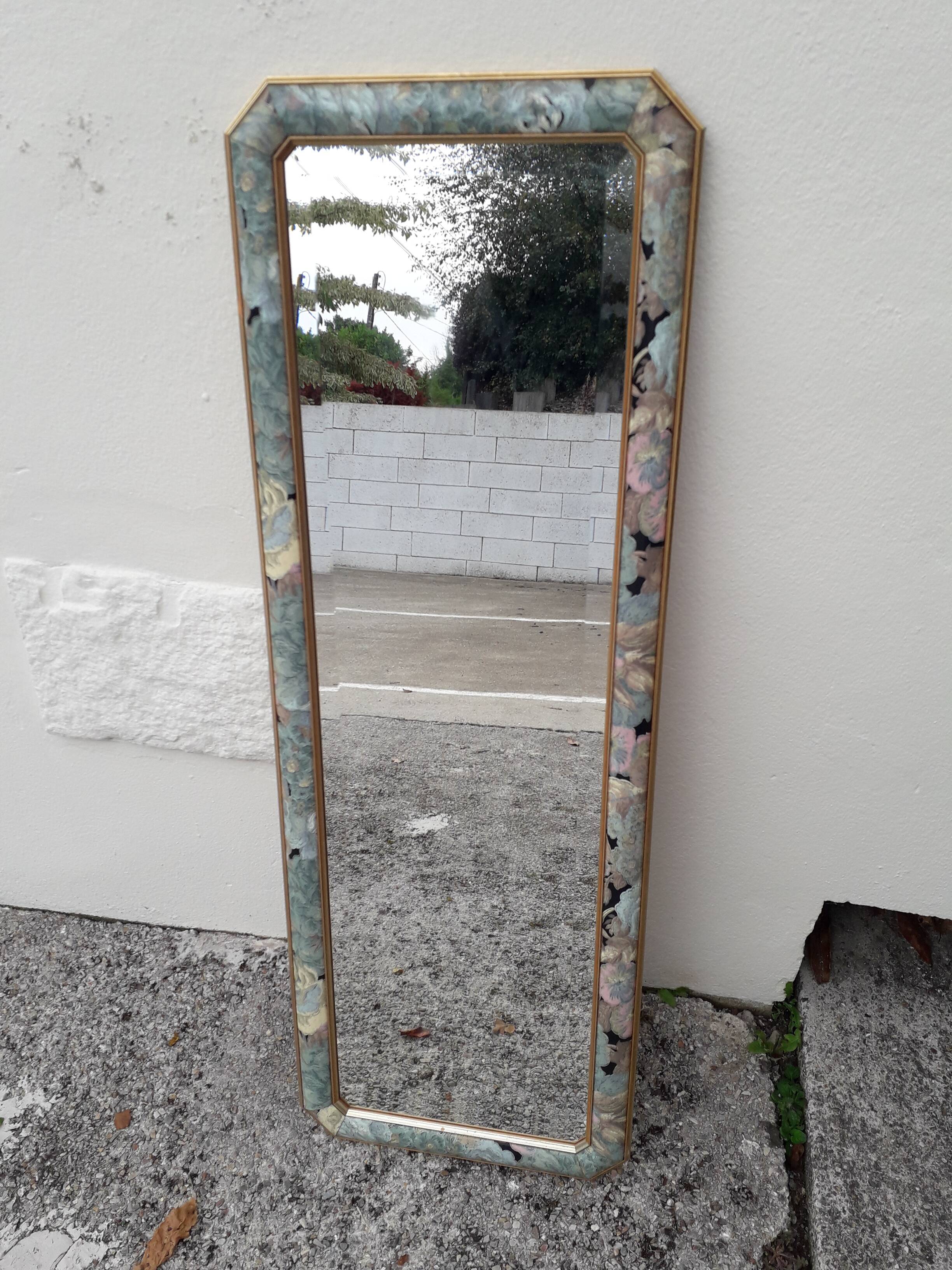 Large vintage beveled mirror (112x39cm)