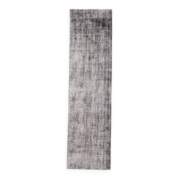 3x10 Rug For Hallway Gray Blue Turkish Vintage Runner Rug, 81x306Cm