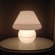 Lampe champignon tout-verre avec lignes dorées