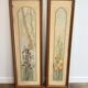 Pair of Art Nouveau Decorative Panels with Purple and Yellow Irises. Work