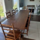 Monastery table and 8 chairs