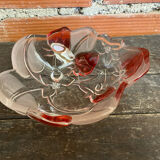 Vintage Ashtray Bowl ANNE HUTTE Style Crystal Strawberry Red Decor