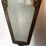 Lantern in smoked glass and brass