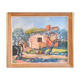 Oil on canvas 74x64 with frame