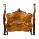 Center bed Louis XV rocaille of curved shape in walnut