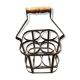 Metal bottle basket and wooden handle