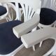 Ensemble de 6 chaises de salle à manger vintage en bois courbé blanc / fauteuil de style Thonet des années 1970