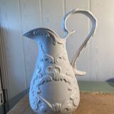 Large white earthenware jug